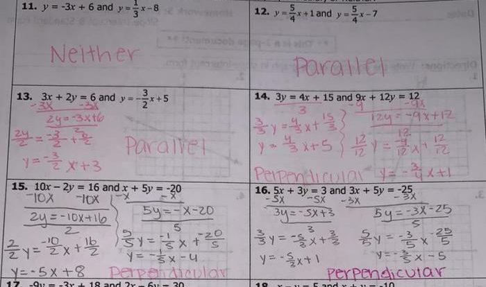 Unit 4 linear equations answer key