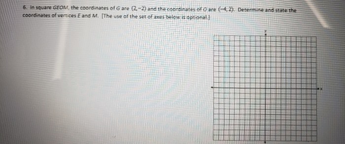 In square geom the coordinates of g are