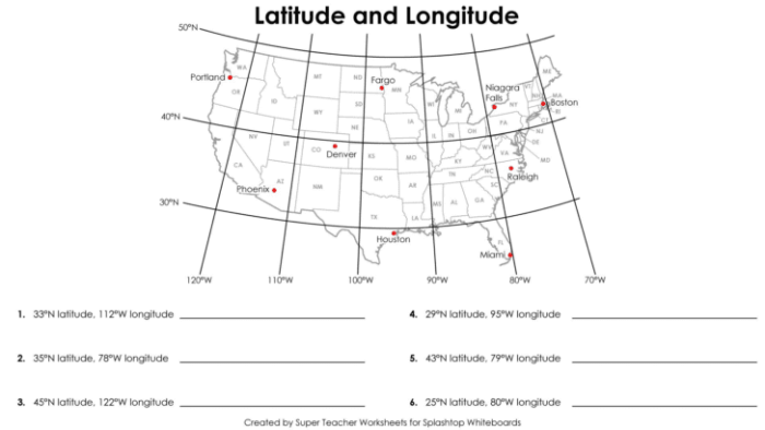 Latitude and longitude lab answer key