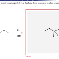 Draw the major monobromination product of this reaction