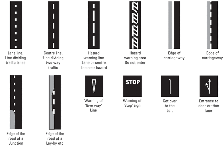 These pavement markings tell you that at the intersection ahead