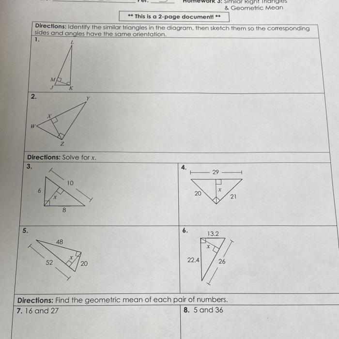 Unit 8 right triangles and trigonometry homework 1