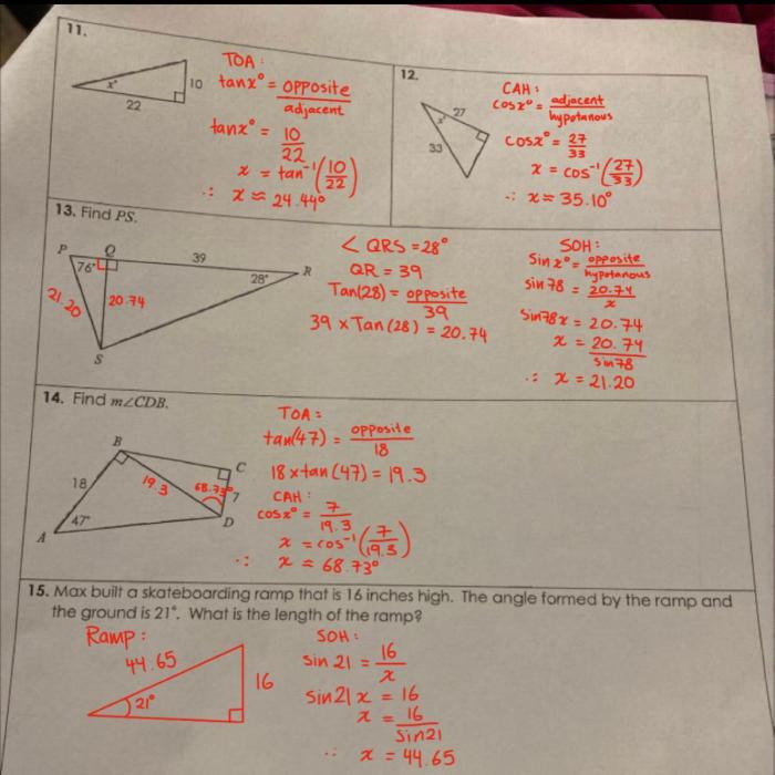 Unit 8 right triangles and trigonometry homework 1